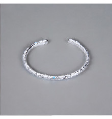 Pulsera de magma de plata maciza con brazalete abierto