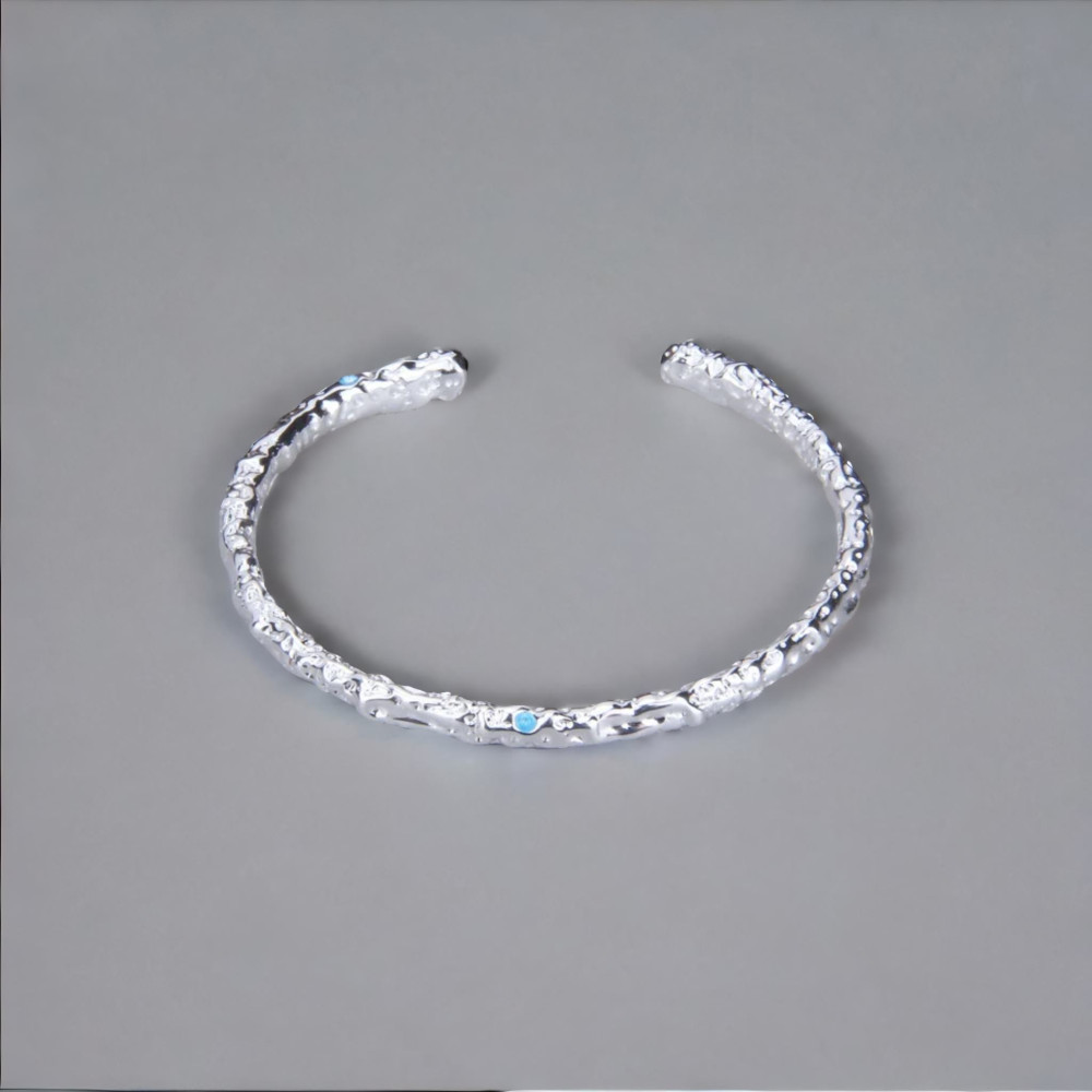 Bracelet magma argent massif jonc ouvert