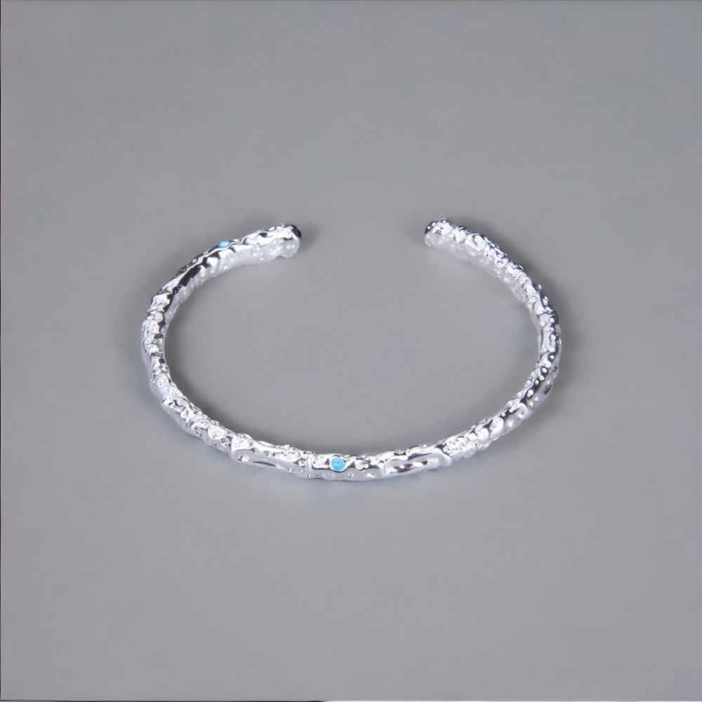 Bracelet magma argent massif jonc ouvert