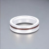 Bague ceramique blanche ligne sablée