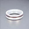Bague ceramique blanche ligne sablée