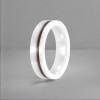 Bague ceramique blanche ligne sablée