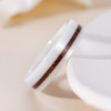 Bague ceramique blanche ligne sablée