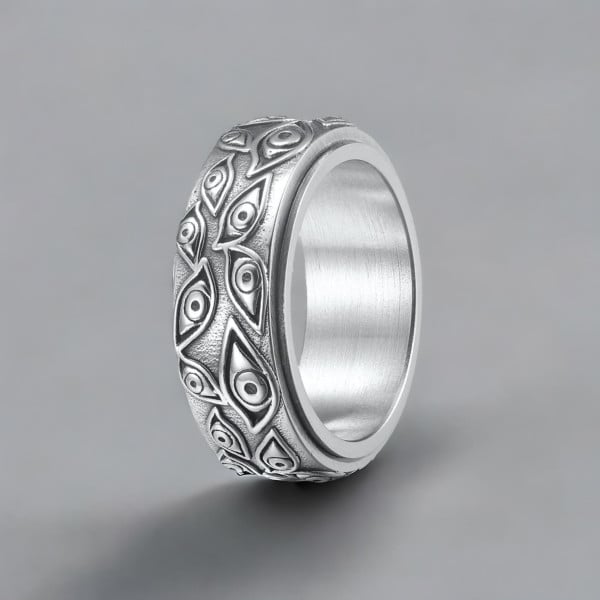 Men's ring anti-stress rotating ring eye of God