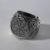 Bague homme acier chevalière runes viking celtique