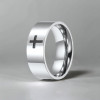 Bague personnalisee homme anneau acier croix resine