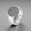 Blanc Chevalière homme étoile de david acier