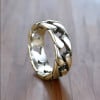 Bague homme anneau chaine cuba acier