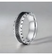 Anello in acciaio personalizzabile con rune celtiche vichinghe