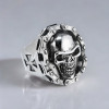 Bague chevaliere homme acier tete de mort chaine moto (Dupliqué)
