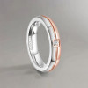 Anello da uomo in titanio personalizzato con anello in linea di zirconio
