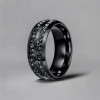 Personalized men's steel ring 2 lines zirconium