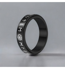 Anello uomo personalizzato in acciaio – Fascia girevole antistress con rune vichinghe