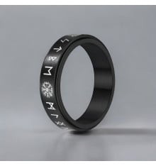 Personalized Men’s Stainless Steel Ring – Spinning Anti-Stress Band with Viking Runes