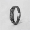 Bracelet cuir tresse franc maçonnerie fermoir acier