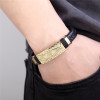 Bracelet cuir tresse franc maçonnerie fermoir acier