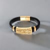 Bracelet cuir tresse franc maçonnerie fermoir acier
