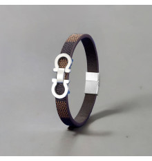 Armband aus Manila-Matrosenleder aus Stahl