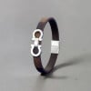Bracelet cuir manille marin acier