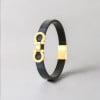 Bracelet cuir manille marin acier