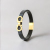 Bracelet cuir manille marin acier
