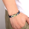 Bracelet cuir manille marin acier