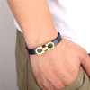 Bracelet cuir manille marin acier