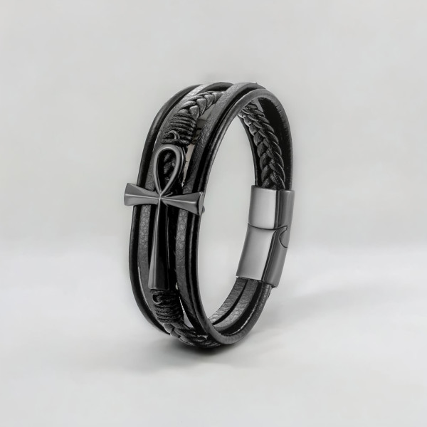 Pulseras Ankh con Cuero Trenzado - Oferta Limitada en Stock