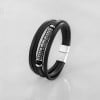 Bracelet cuir celtique cordons runes vikings