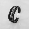 Pulsera de cuero celta con cordones de runas vikingas