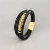 Pulsera de cuero celta con cordones de runas vikingas