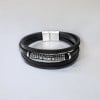 Bracelet cuir celtique cordons runes vikings
