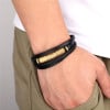 Bracelet cuir celtique cordons runes vikings
