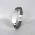 Black PU leather bracelet with 2-line engraving