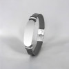 Bracciale barbazzale in pelle PU nera con incisione a 2 linee