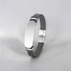 Bracelet gourmette cuir PU noir gravure 2 lignes