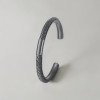 Bracelet jonc cuir tresse acier personnalisable