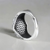 Bague argent ouverte chevalière hexagone