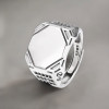 Bague argent ouverte chevalière octogonal