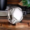 Bague argent ouverte chevalière octogonal