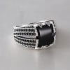 Bague argent ouvert chevalière onyx noir