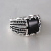 Bague argent ouvert chevalière onyx noir