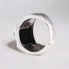 Bague argent ouvert chevalière onyx noir
