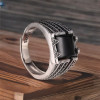 Bague argent ouvert chevalière onyx noir