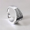 Bague argent ouverte chevalière celtique onyx noir