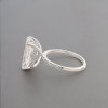 blanc Bague argent zircon carré 3 couleurs
