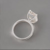 blanc Bague argent zircon carré 3 couleurs