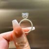 blanc Bague argent zircon carré 3 couleurs