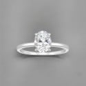 Women's silver oval zirconium ring