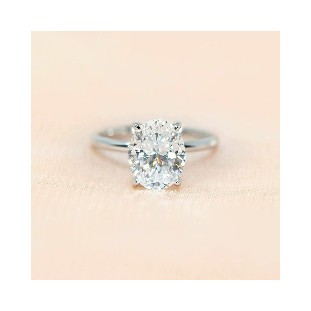 Bague femme argent zircon ovale